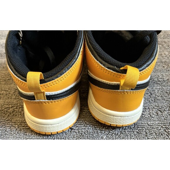Nike Air Jordan 1 Mid Retro TD Taxi Yellow White Black 640735-701 10C - Picture 5 of 7